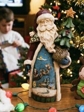 Vintage St Nicholas Square 2009 Winterland Folk Art Santa Figurine Christmas